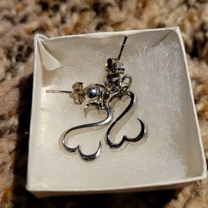 Open Hearts drop earrings